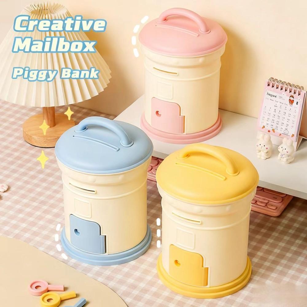 Popular High Quality Durable Box-Shaped PP Piggy Bank Key Lock-Portable Environment-Friendly Saving Money Gift for Desktop Use