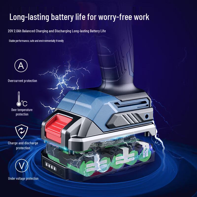 Бесщеточная аккумуляторная дрель-шуруповерт Dongcheng 20V DCJZ2050EM, штекер CN (адаптер в комплекте)