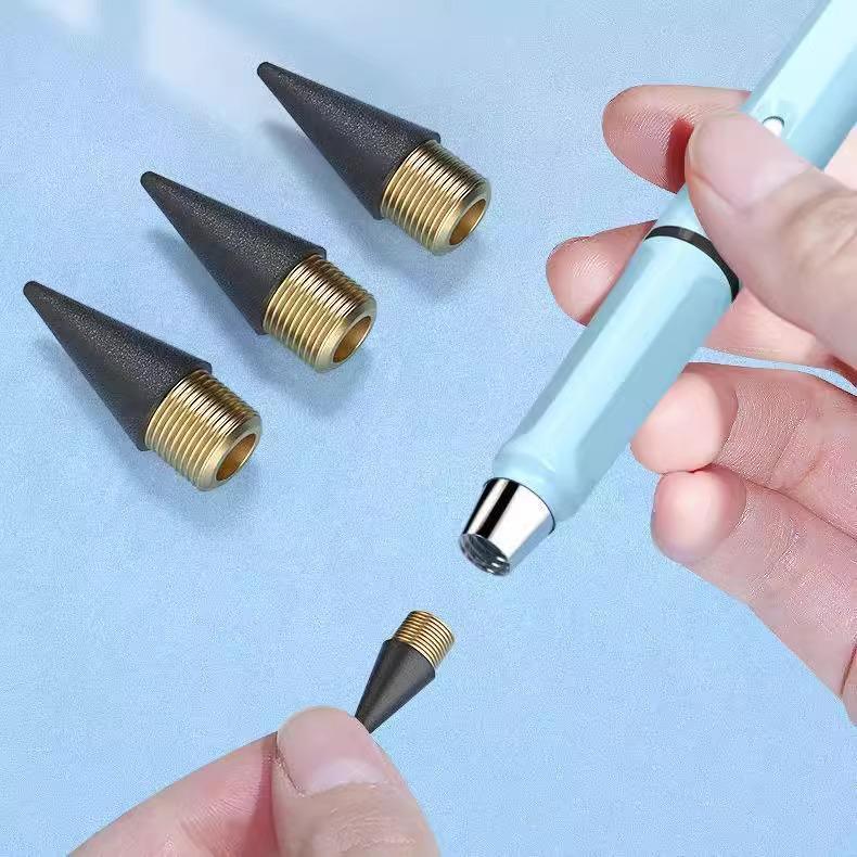 Нетоксичный, не требующий заточки, бесконечный по стиранию, стираемый и долговечный ученический карандаш.