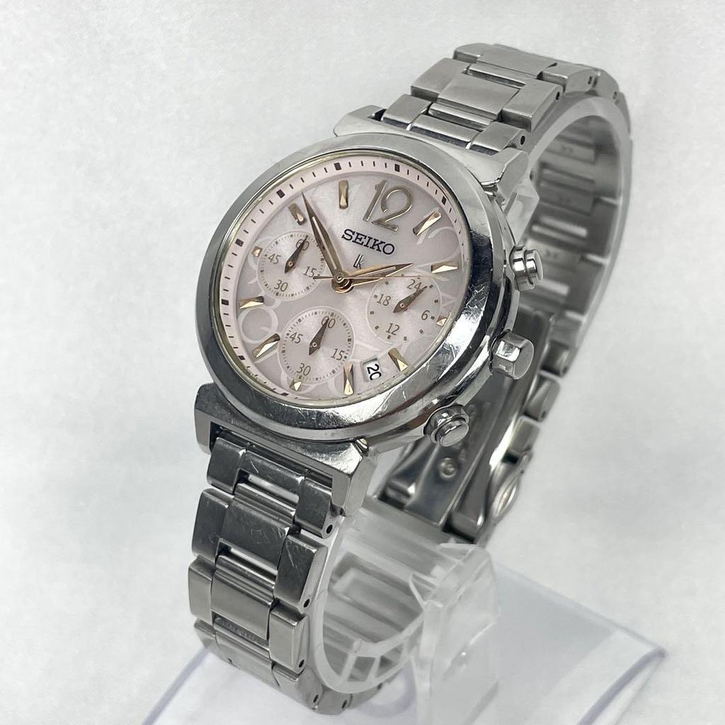 [USED] Working Solar Seiko Lucia Chronograph Day Date Watch