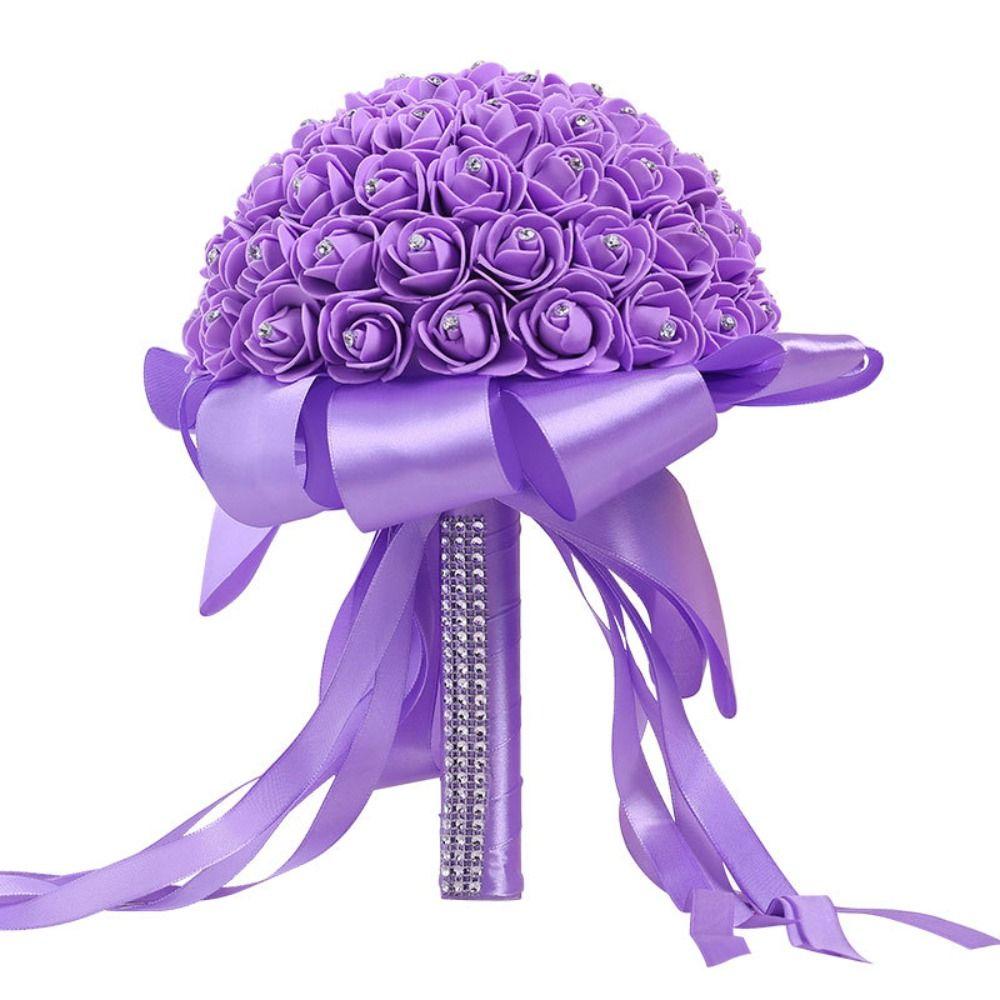 With Handle Engagement Home Decor Foam Roses Rose Bouquet Artificial Flower Bride Holding Flower