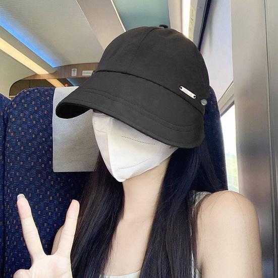 Outdoor Hat Sun Protection Anti-UV Wide Brim Solid Color Adjustable Head Circumference Foldable Lightweight Gardening Travel Sun Hat