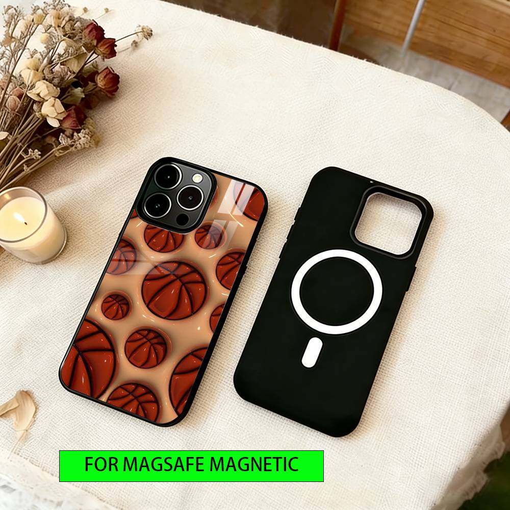 Sunset Basketball Phone Case For iPhone17,16,15,14,13,12,11 Plus,Pro Magnetic For Magsafe Wireless Charging
