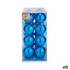 Set of Christmas Balls Blue Plastic 8 X 9 X 8 Cm (12 Units)