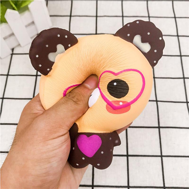 Squishy Bear Glasses Plush Toy With Slow Rebound Pu Material For Gift And Decoration