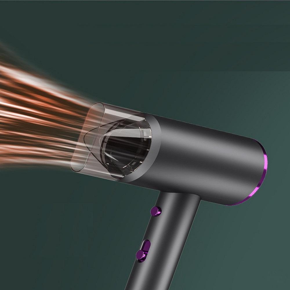 Фен с отрицательными ионами для быстрой сушки волос, Высокоскоростной, малошумный фен для дома и путешествий, Серый