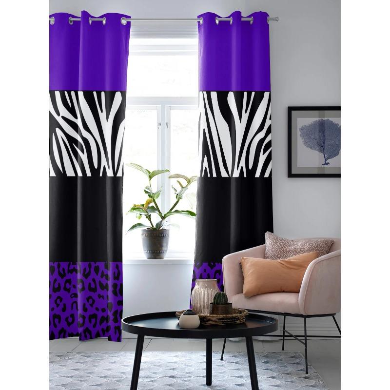 Фиолетовые леопардовые полоски зебры шторы для спальни кухонные шторы для гостиной