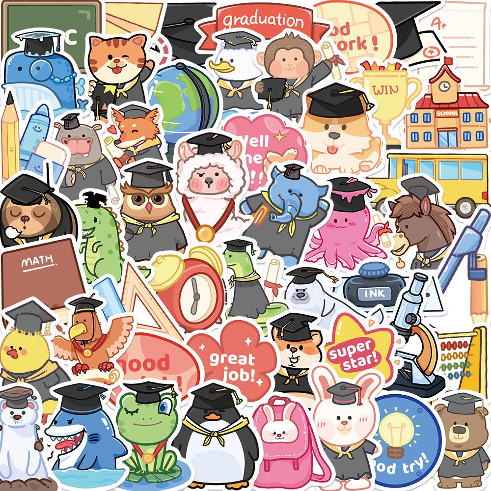 50 Preschool Graduation Season Graffiti Stickers Decorate Guitar Suitcase DIY Waterproof Stickers