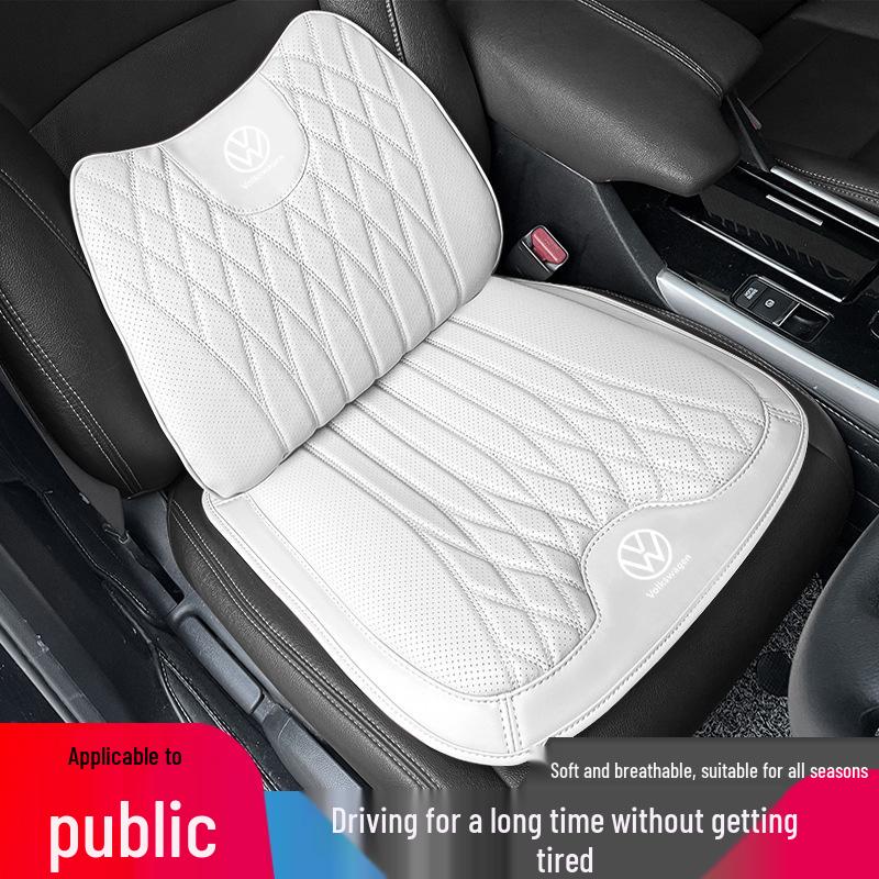 Подушка сиденья и поясничная поддержка для автомобильных сидений из кожи наппа для всех сезонов, совместима с Volkswagen Lavida, Passat, Magotan, Sagitar, Lamando L, Bora.