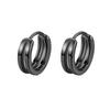 Classic Popular Black Hoops Male Earrings Jewelry Trendy Hip-hop Boy Earrings 925 Sterling Silver Men Party Accessories