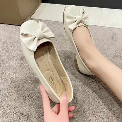 Женские туфли-лодочки весна и осень лето на мягкой подошве туфли Doudou с юбками туфельки феи неглубокие на плоской подошве на танкетке