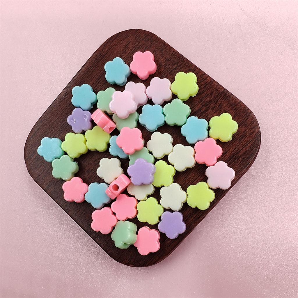 200 шт., фурнитура для ювелирных изделий, ожерелье, браслет, изготовление цветочных геометрических бусин с отверстием, аксессуары для самостоятельного изготовления, смешанные яркие цвета, свободные бусины для изготовления