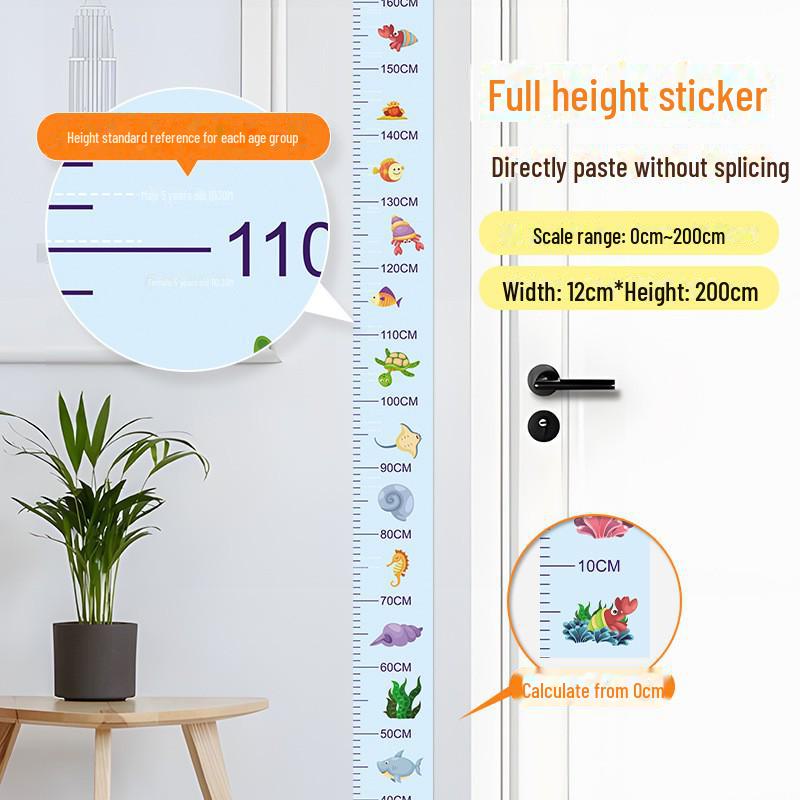 Детская комната 2 м самоклеящиеся наклейки для измерения роста - мультяшный дизайн для измерения роста ребенка и украшения стен