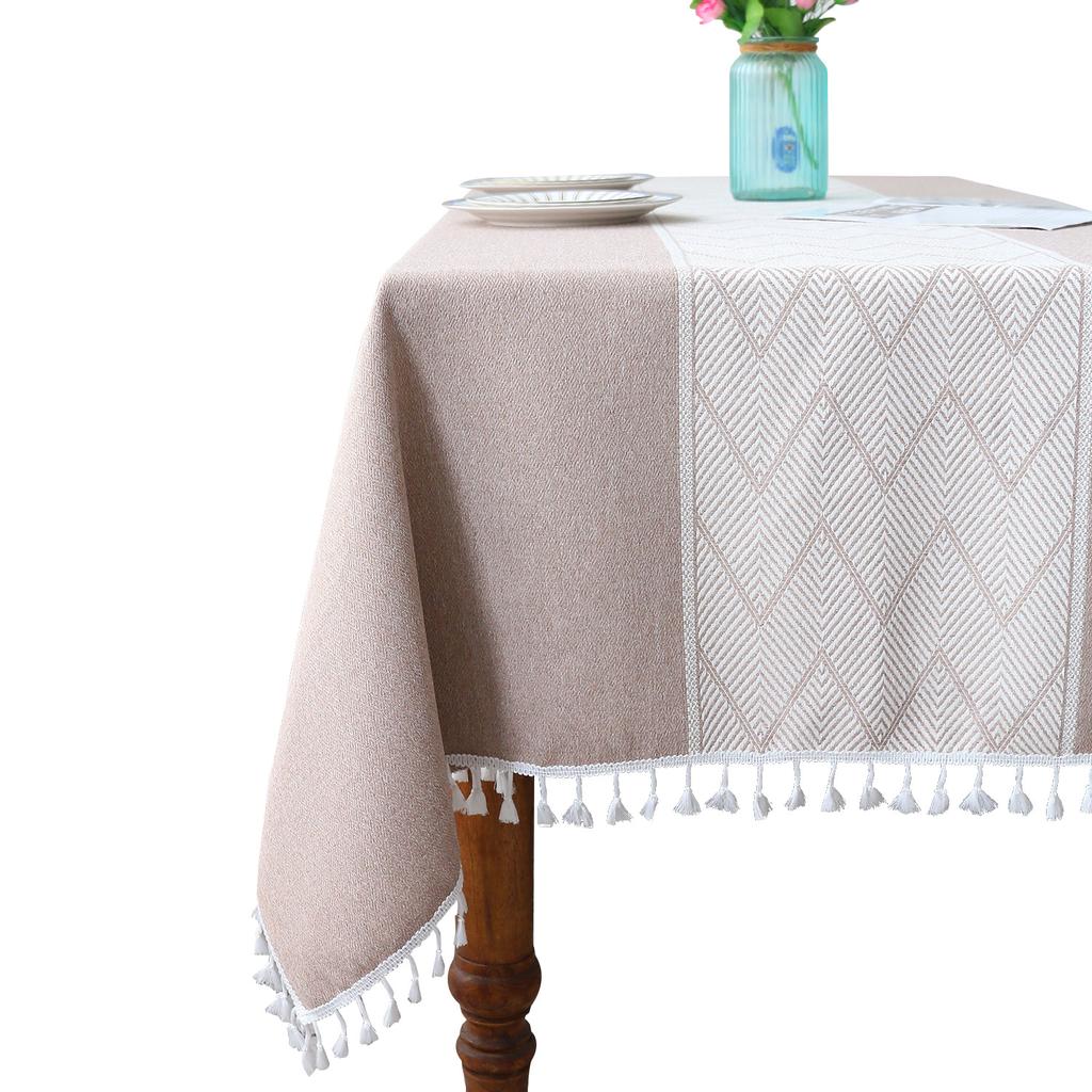 Tablecloth Striped Tassel Dining Table Cloth Square Table Fabric Hotel Household Coffee Table Cloth Mat