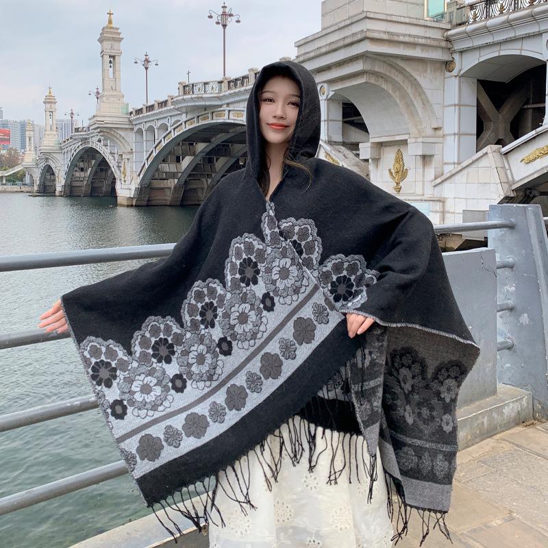Дышащая, теплая и универсальная домашняя, осенне-зимняя женская шаль для путешествий, толстый плащ, одеяло с кондиционером