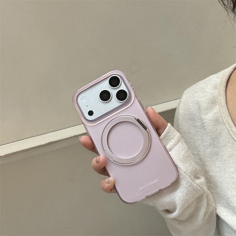 Роскошный матовый розовый чехол для телефона iPhone 17 Pro 16 15 14 Pro Max с магнитным кольцом-подставкой, противоударный, защитный чехол 16 17 15pro