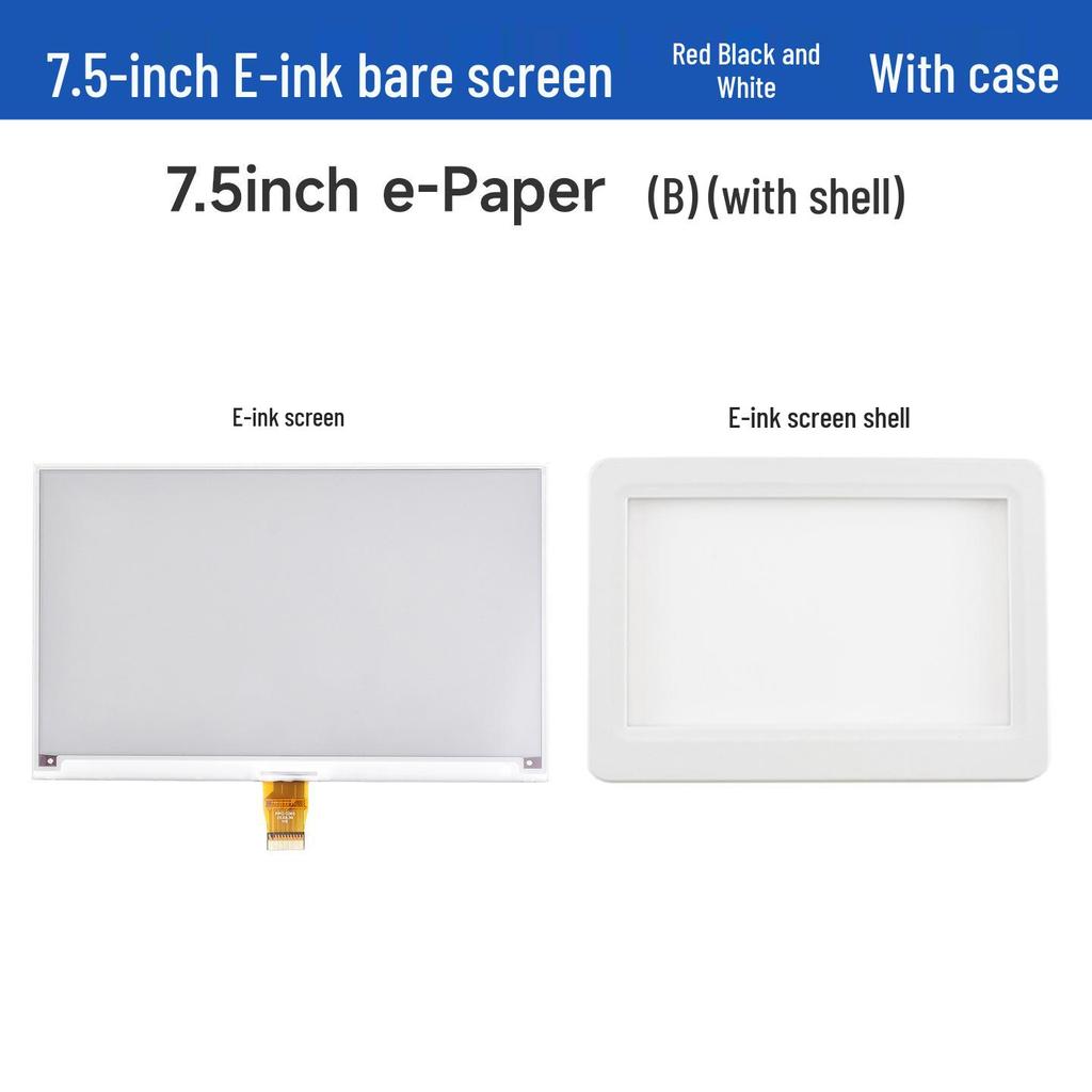 MicroSnow 7.5" E-Paper Display (Red/Black/White), 800×480, SPI, Optional Case