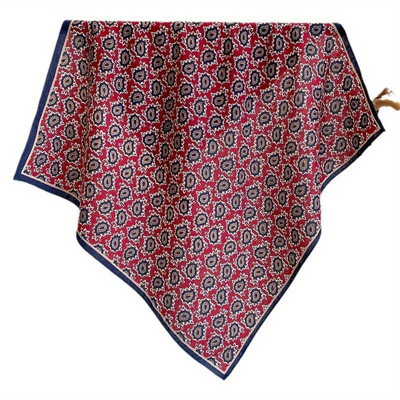 70 Silk Scarf: High-End Korean Style, Versatile Professional Imitation Silk, Retro Printed Women's Scarf