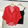 Летний шифоновый топ женский топ рукав летучая мышь свободная рубашка с короткими рукавами рубашка летучая мышь