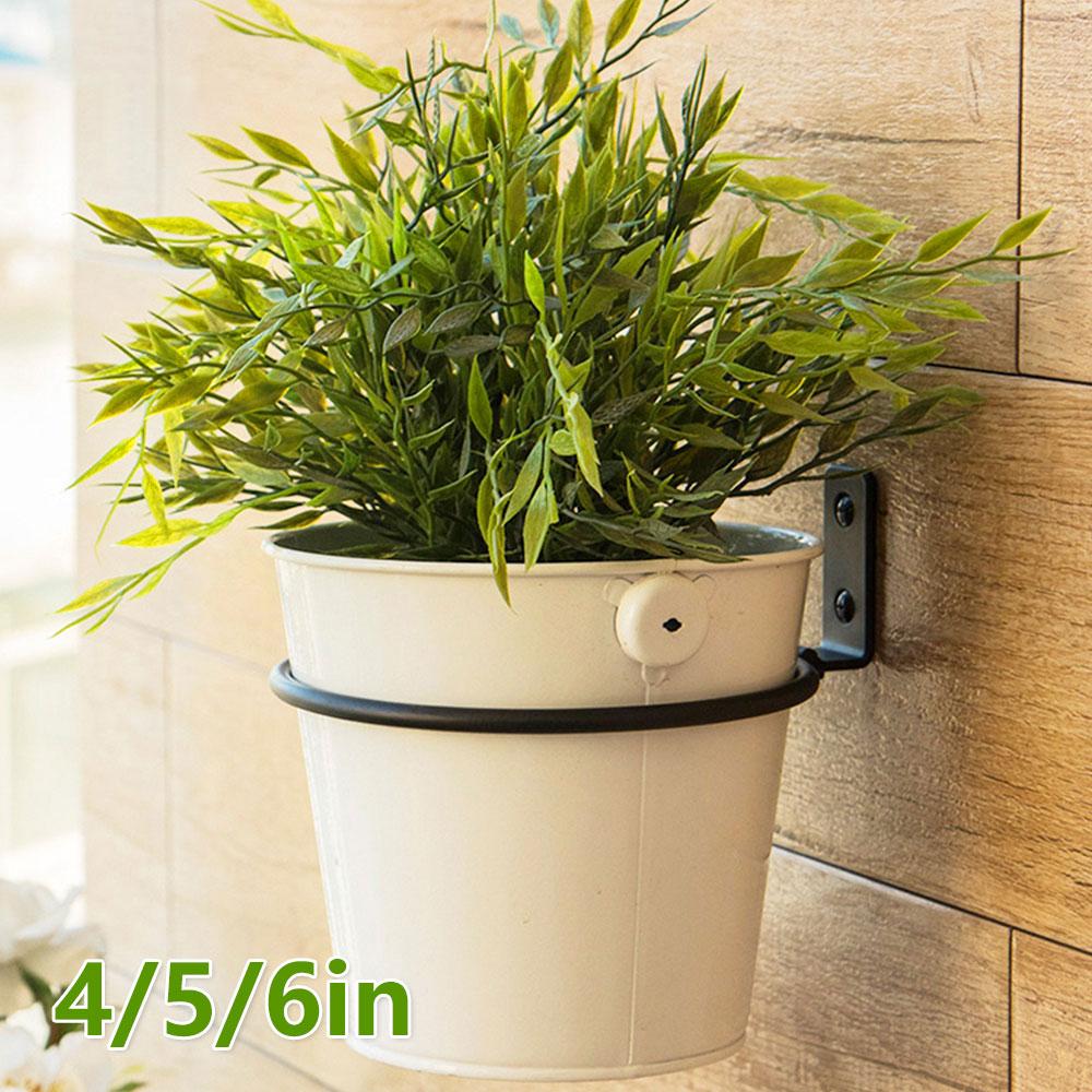 Поддоны для цветочных горшков Настенный держатель для кольца горшка Металлические крючки-подвесы для кашпо Настенный кронштейн Стойка для хранения растений Сад