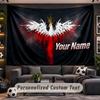 Poland Personalized Tapestry Support Custom Name, Wall Art Home Decoration