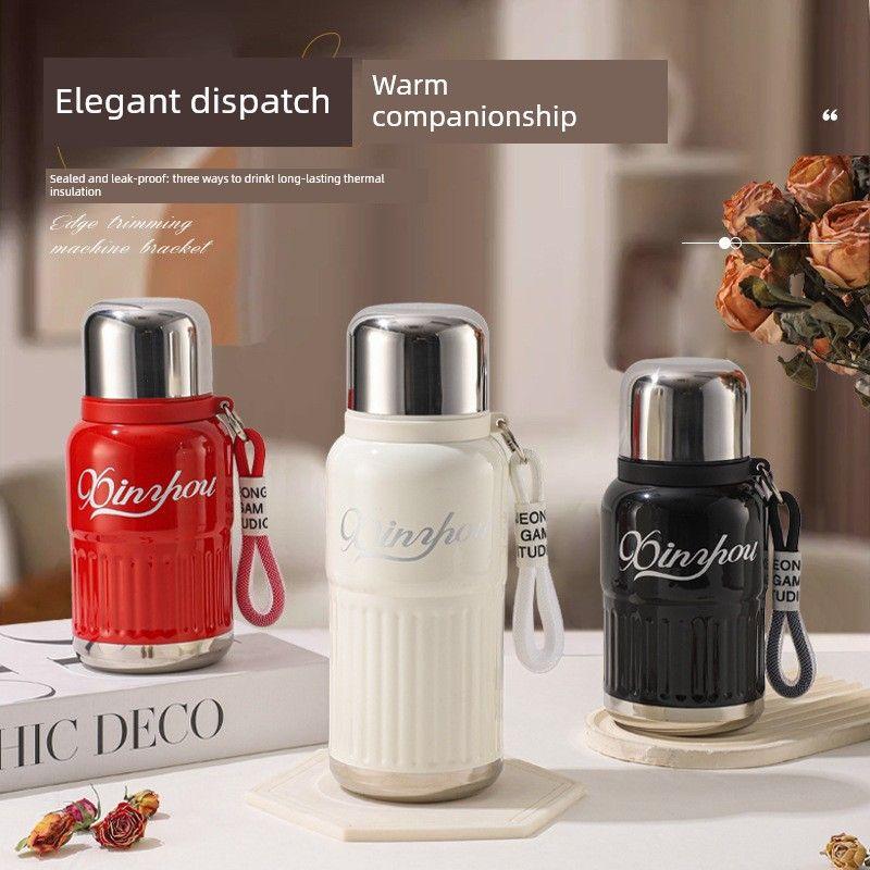 Ins Korean-Style Thermos Pot, Large-Capacity Thermos Cup, High-Looking Water Cup for Girls, with Lid, Pop-Up Cup, Student Water Cup