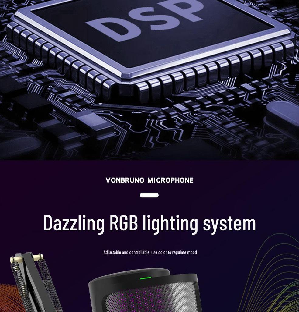 M16 RGB Esports USB-микрофон для мобильных устройств, записи и прямых трансляций
