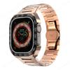 Refit Mod Kit Metal Case for Apple Watch Band Ultra 3 2 49mm Modification Stainless Steel Strap Iwatch Series 9 8 Sport correas
