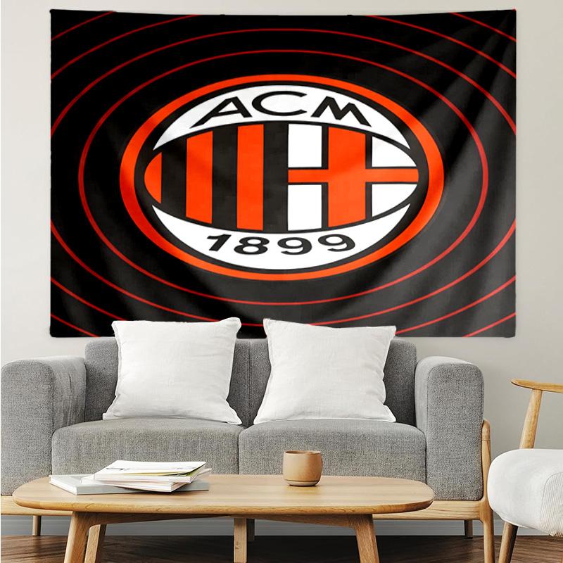 Milan Football club Printed Printed Tapestry, for Bedroom,Livingroom, dormitory, Large Wall Decor, Fabric Decor Fan Birthday Gifts