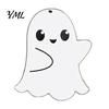 Easy Install Party Wall Decor Wooden Ghost Hanging Sign, Spooky Halloween Wood Sign with Jute Rope, Cute Black White Supplies Decor, Rustic Farmhouse