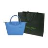 Longchamp Le Pliage Green Однотонная с кнопкой Складная отделка Холщовая сумка-тоут из переработанного материала Маленькие женские сумки-тоут Синий василек L1621919P82