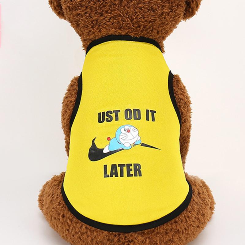 Солнцезащитный жилет для домашних животных, удобная дышащая, хорошая эластичная одежда с принтом для собак и кошек, мультяшная одежда