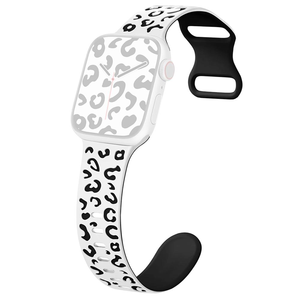 For Apple Watch Series 10 42mm/9 8 7 41mm/SE (2023) SE (2022) SE 6 5 4 40mm/3 2 1 38mm Leopard Silicone Strap