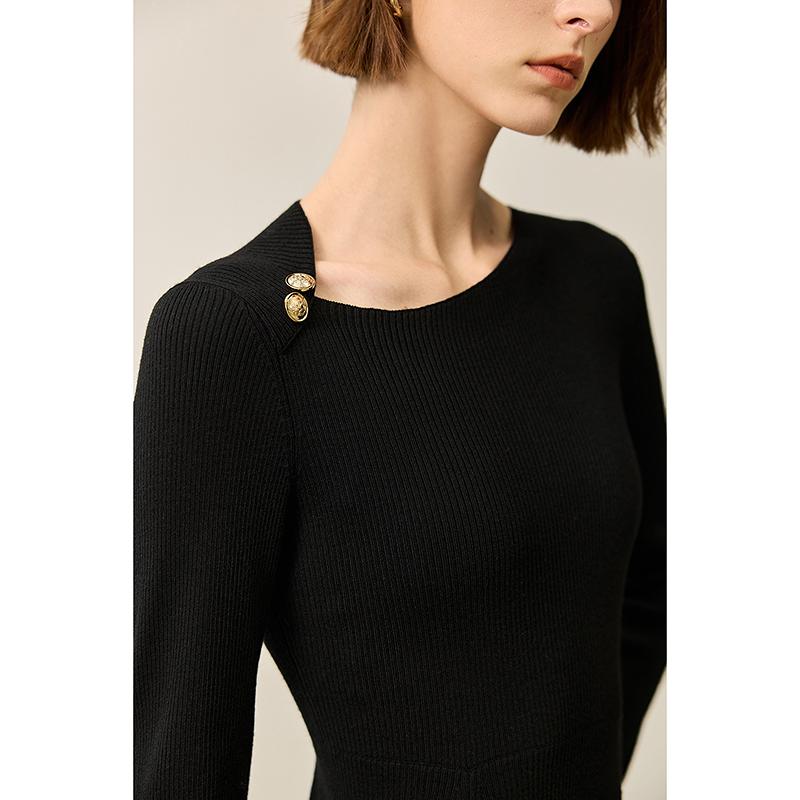 LILY wool waist cinching A-line dress