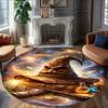 1pc Hogwarts4 Carpet, Round Rug, Comfortable, Suitable for Entryways, Living Rooms, Office, And Bedrooms, Christmas Decoration