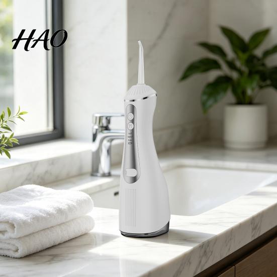 Tongue Coating Scraper Cordless Electric Water Flosser, 3 Pressure Modes And 4 Nozzles Design, 330ml Capacity Orthodontic Oral Irrigator Tank,