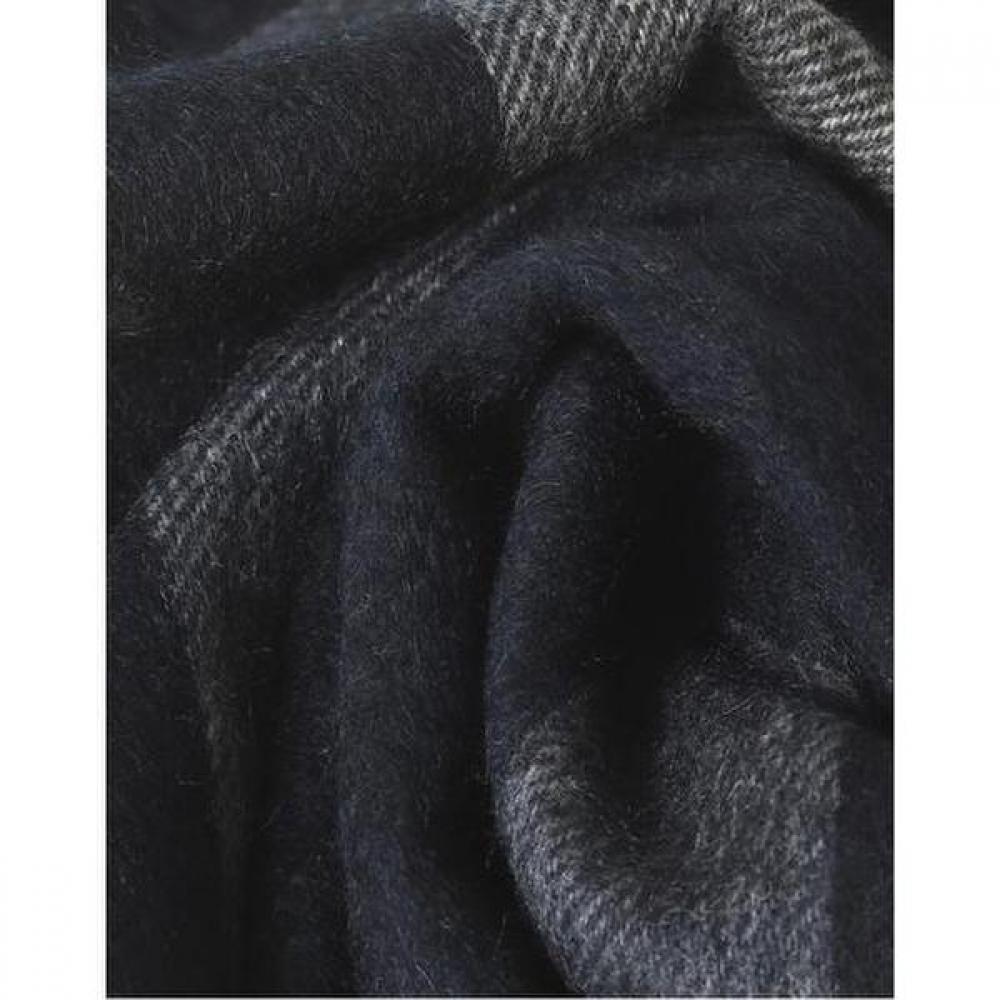 Daks Unisex Navy Check Wool Cashmere Blend Long Light Muffler Dbmu4fe80n2