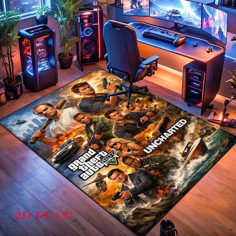 Ковер GTA для гостиной, спальни, дома, украшение для дивана, нескользящий коврик для игр детей