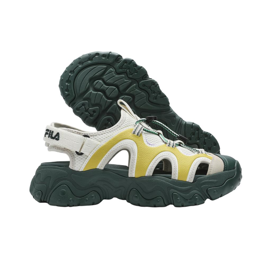 Fila САНДАЛИ FLUID 5 Дышащие Сцепление Увеличивающие Износостойкие Пляжные Сандалии Женские Белый Желтый F12W422402FTY
