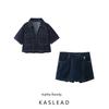 Kaslead New Arrival Women's Clothing Fashion Style Denim Shirt Jacket Casual Culottes 6164070 6164068