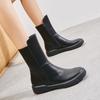 Women Ankle Boots Ladies Shoes Slip On Mid Calf Boots Platform Soft PU Leather Long Boot Footwear Woman Fashion Autumn Winter