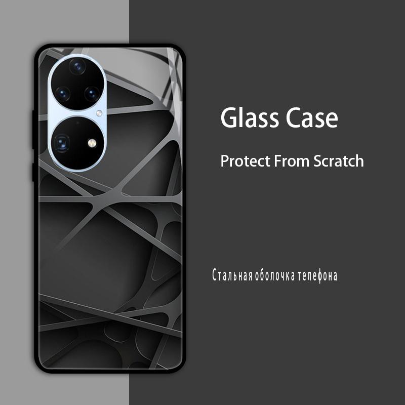 Чехол для Huawei P50 Pro P50E P 50 Роскошный закаленный стеклянный чехол для телефона Huawei P50 E Задняя крышка Модный защитный чехол P50Pro