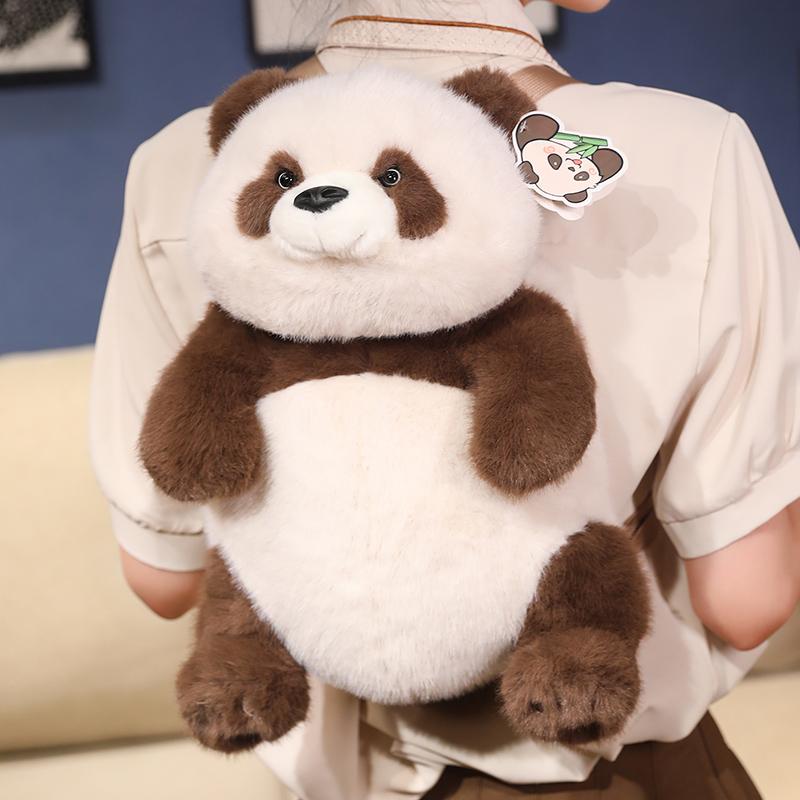 Нетоксичный милый плюшевый рюкзак с красной пандой Кавайная модная плюшевая кукла Мягкая игрушка Панда с бамбуком Праздничные подарки