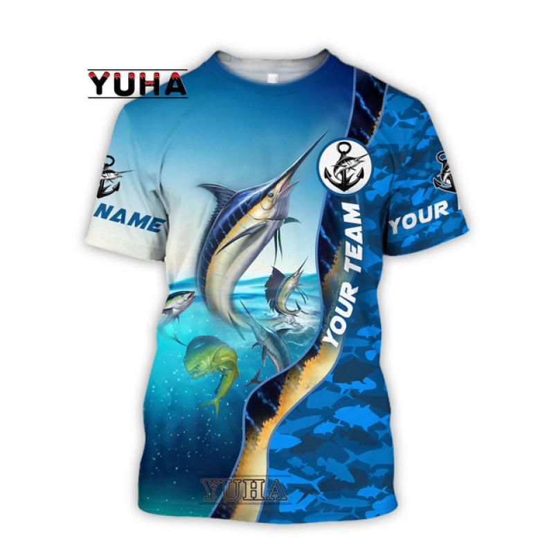 Футболка для глубоководной рыбалки, мужская и женская футболка с 3D принтом для рыбалки, современный модный дизайн, пляжная повседневная футболка с круглым вырезом