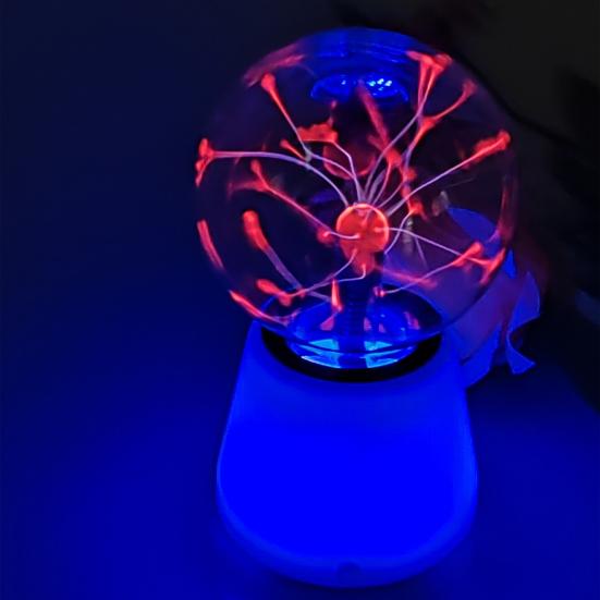 Ball Lightning Lamp with Touch Sensor Magic Ion Sphere Mood Light with Color-Changing Base Interactive Science Decor And Novelty Gift for Desk Room