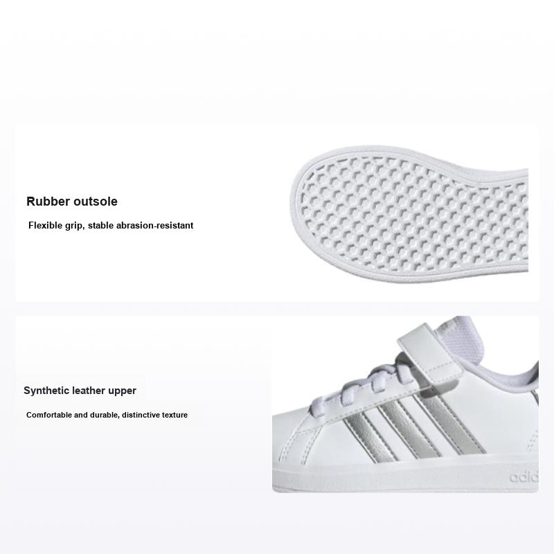 adidas Grand Court 2.0 Little Kid White Matte Silver Детские кроссовки Cloud-White GW6516