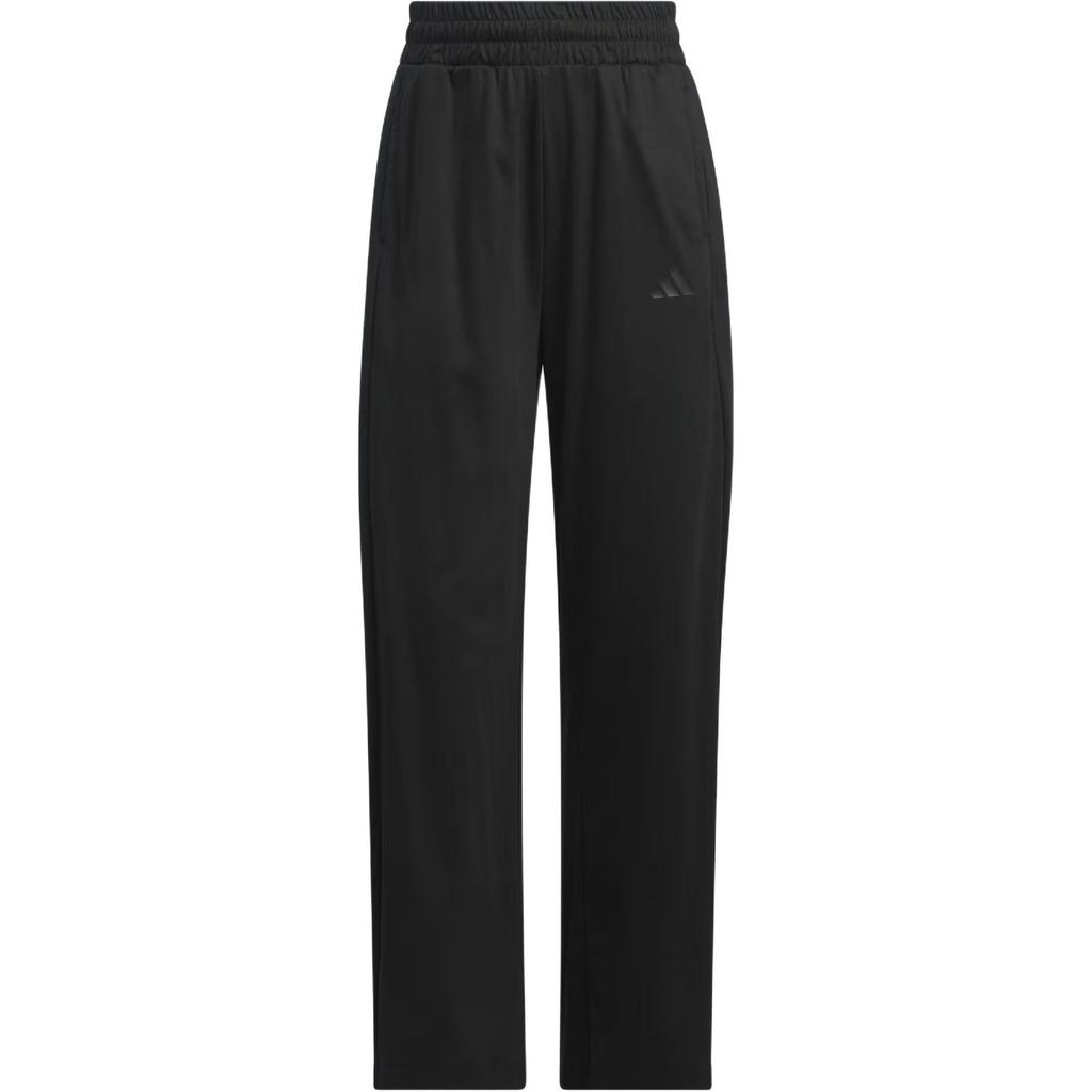 adidas Графические трикотажные джоггеры с логотипом Защита от солнца UPF50+ Прохладные трикотажные спортивные брюки прямого кроя Женский низ Черный JN0721