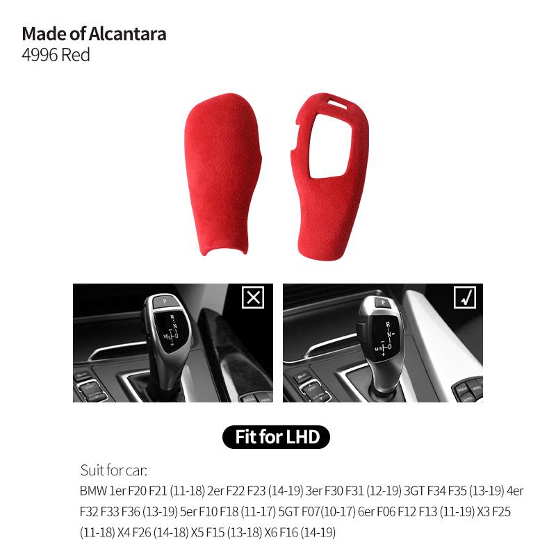 Made of Alcantara For BMW 3er F30 F31 3GT F34 F35 Car Gear Shift Knob Shifter Boot Trim Stickers Interior Tuning Accessories