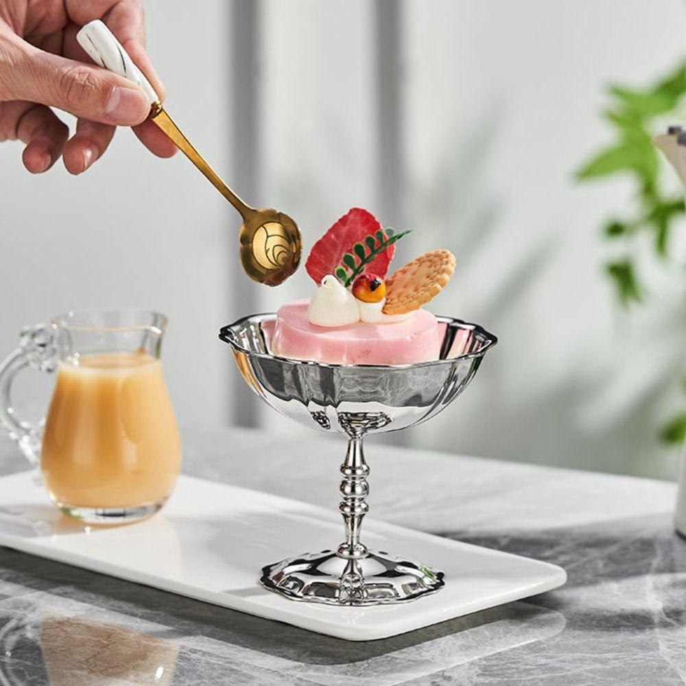 Stainless Steel Ice Cream Cup Unbreakable Dessert Goblet INS Pudding Cup  Bar