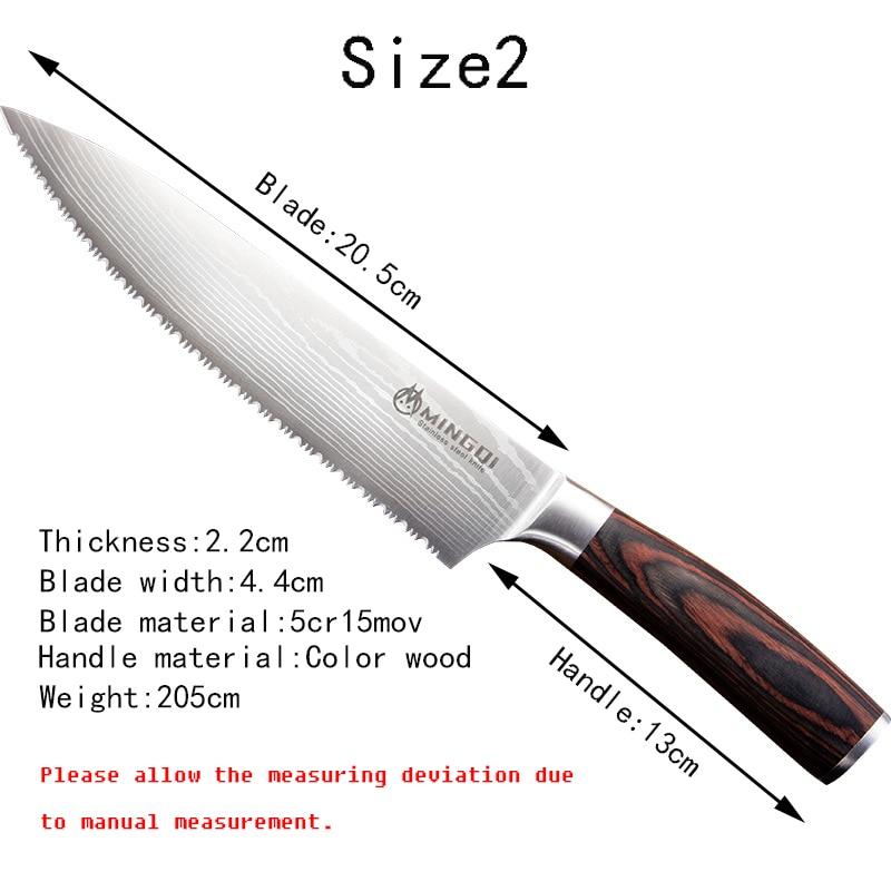 Нож шеф-повара из нержавеющей стали, нож для мяса, кухонные ножи, инструменты для приготовления пищи, зубчатый нож для замороженного мяса